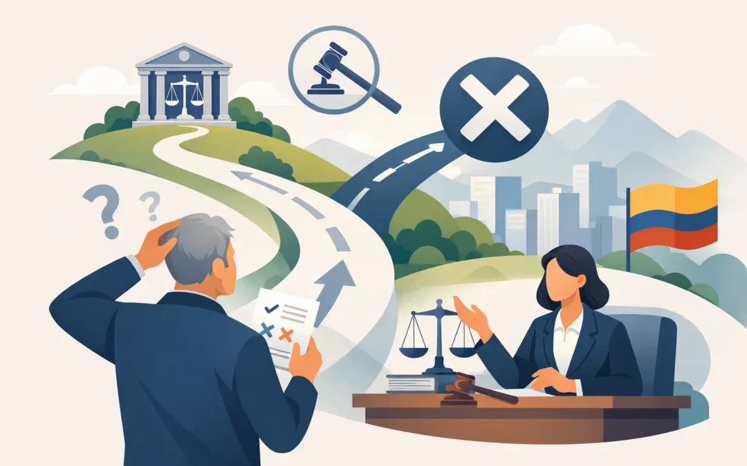 Ruta legal pensión negada en Colombia